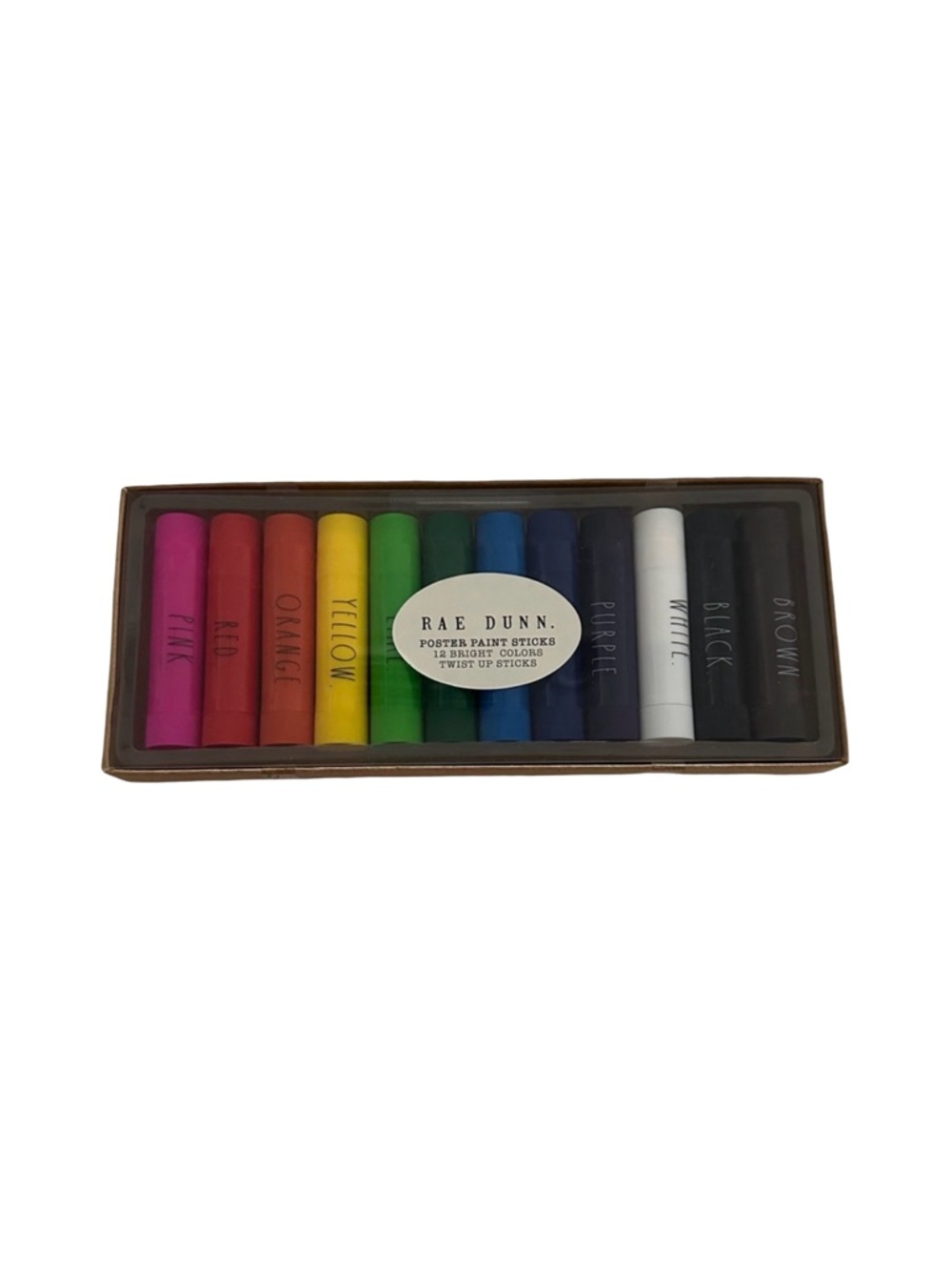 Rae Dunn Poster Paint Sticks 12 Bright Colors Twist Up Set New in Box